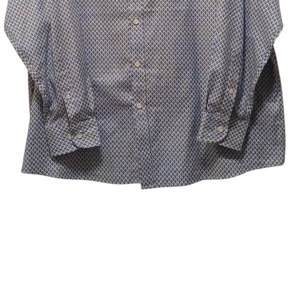 Roundtree & Yorke - NWOT White & Blue Diamond Design, Button Down Collar, XL - Picture 4 of 8